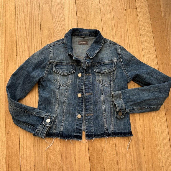 Girls DL1961 Cropped Denim Jacket - Picture 1 of 3